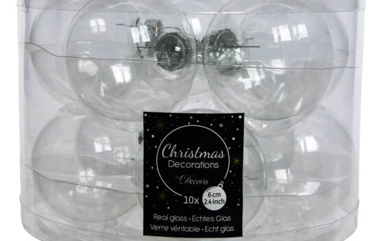 Boule en verre 6 cm (Paquet de 10) Transparent