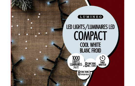 Lumi&egrave;res Ext&eacute;rieures DEL Riz 1000 lumi&egrave;res (avec minuterie et 8 fonctions) 74' Blanc froid