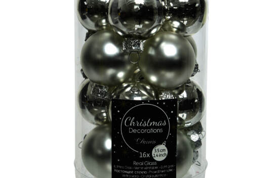 Boule en verre 3,5 cm (Brillant - Mat) (Paquet de 16) Argent