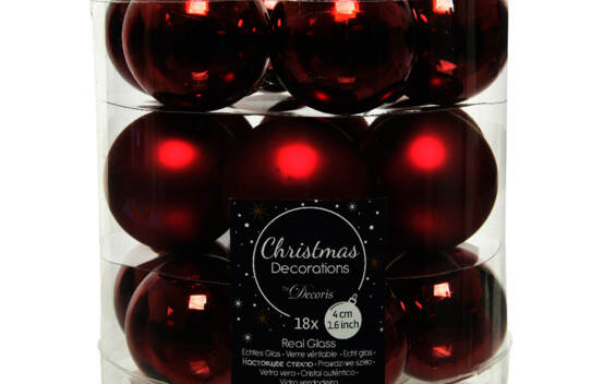 Boule en verre 4 cm (Brillant - Mat) (Paquet de 18) Bordeaux