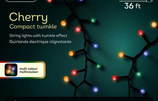 Lumi&egrave;res Ext&eacute;rieures DEL Cerise 500 lumi&egrave;res 36' Multicolores avec fil noir