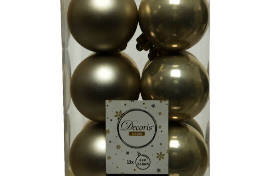 Boule en plastique 6 cm (Brillant - Mat) (Paquet de 12) Perle