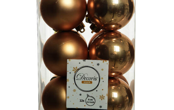 Boule en plastique 6 cm (Brillant - Mat) (Paquet de 12) Butterscotch