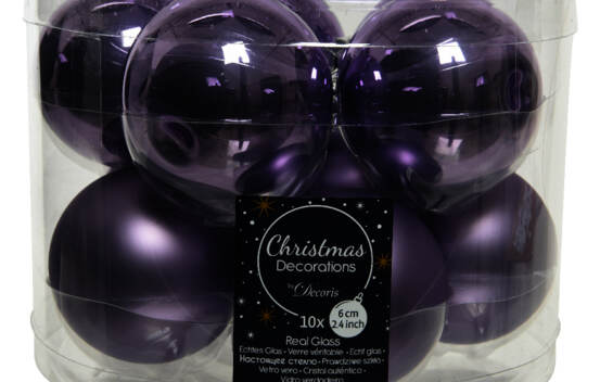 Boule en verre 6 cm (Brillant - Mat) (Paquet de 10) Lilas